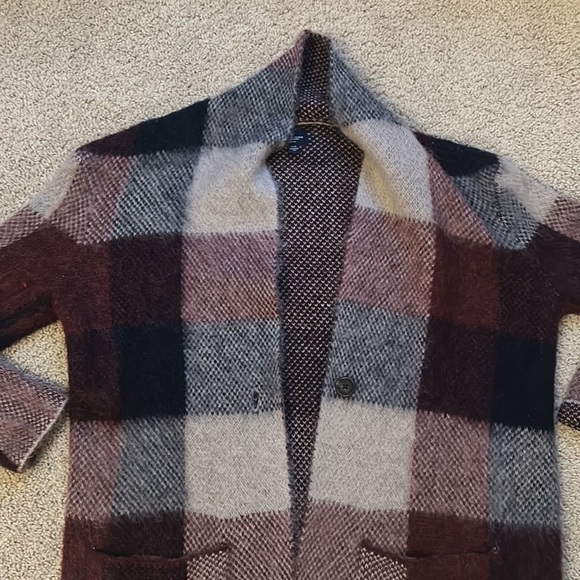 American Eagle Outfitters Buffalo Plaid Fleece Knit Cardigan - Picture 2 of 2